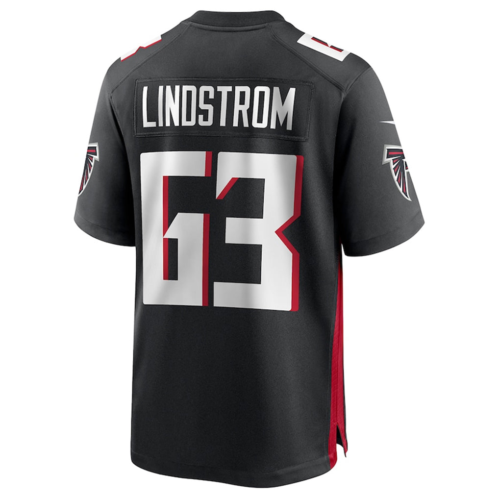 tocy A.Falcons #63 Chris Lindstrom Player Black Home Game Stitched Jerseys