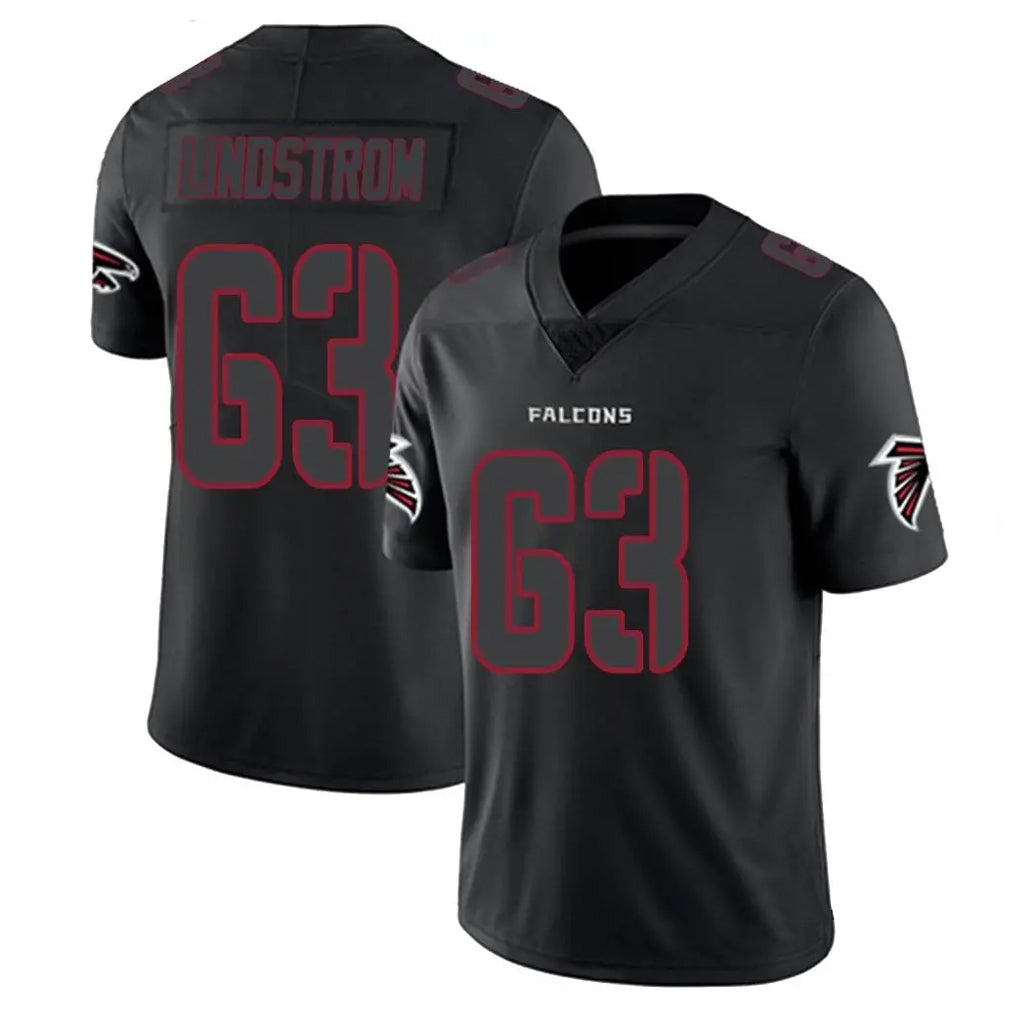 tocy A.Falcons #63 Chris Lindstrom Player Black Impact Limited Game Stitched Jerseys