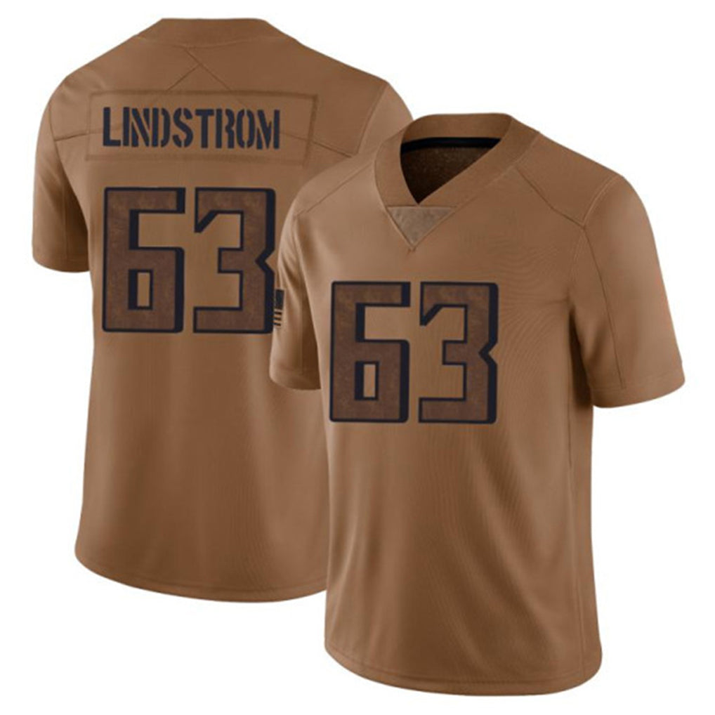 tocy A.Falcons #63 Chris Lindstrom Player Brown Salute To Service Limited Stitched Jerseys