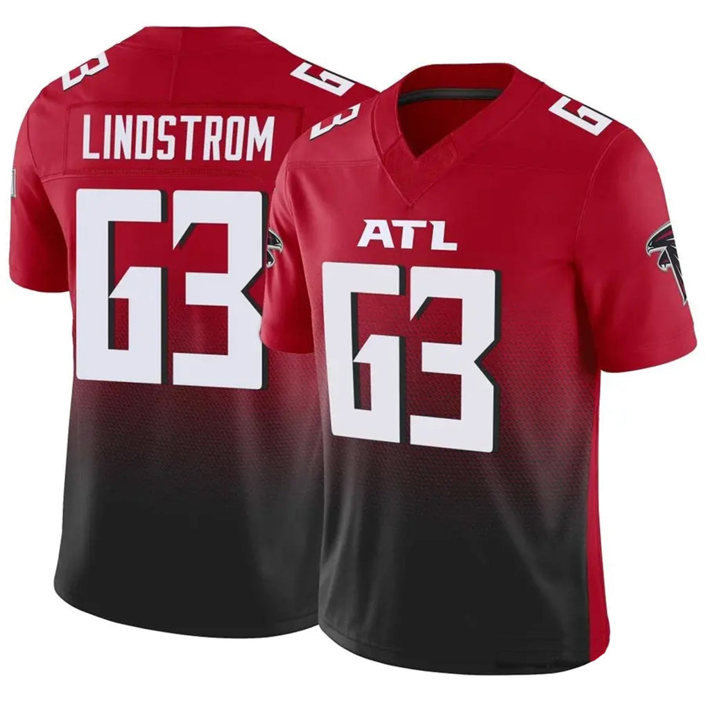 tocy A.Falcons #63 Chris Lindstrom Player Red Vapor F.U.S.E. Limited Stitched Jerseys