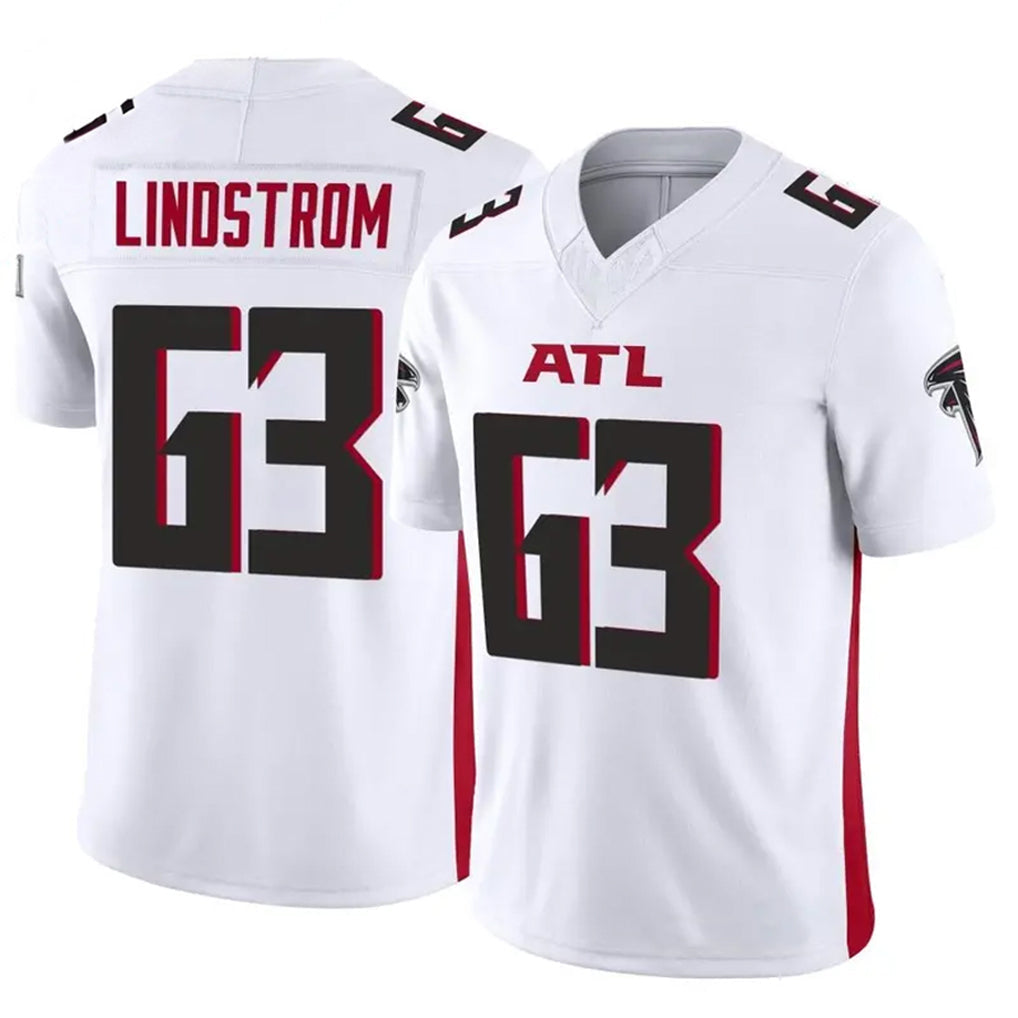 tocy A.Falcons #63 Chris Lindstrom Player White Vapor F.U.S.E. Limited Elite Stitched Jerseys