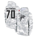 tocy A.Falcons #70 Jake Matthews Player Arctic Camo Salute to Service Limited Hoodie Stitched Jerseys