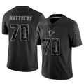 tocy A.Falcons #70 Jake Matthews Player Black RFLCTV Limited Stitched Jerseys