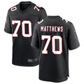 tocy A.Falcons #70 Jake Matthews Player Black Throwback Game Stitched Jerseys