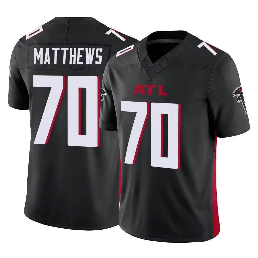 tocy A.Falcons #70 Jake Matthews Player Black Vapor F.U.S.E. Limited Stitched Jerseys