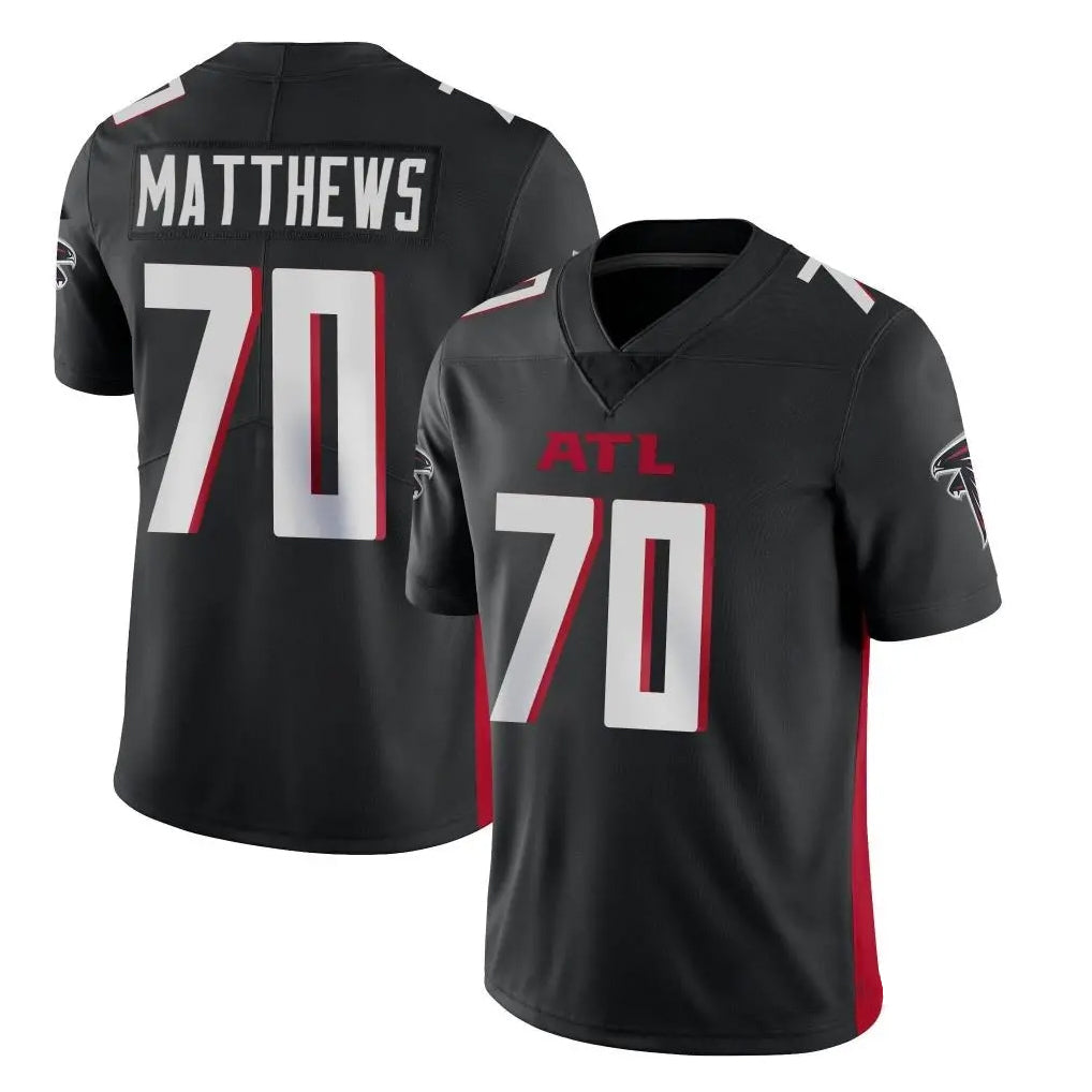 tocy A.Falcons #70 Jake Matthews Player Black Vapor Untouchable Limited Home Game Stitched Jerseys