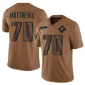 tocy A.Falcons #70 Jake Matthews Player Brown Salute To Service Limited Stitched Jerseys