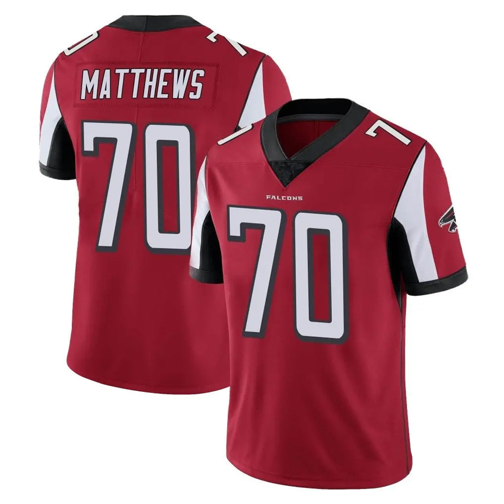 tocy A.Falcons #70 Jake Matthews Player Red Color Vapor Untouchable Limited Home Game Stitched Jerseys