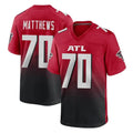 tocy A.Falcons #70 Jake Matthews Player Red Home Game Stitched Jerseys