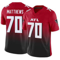tocy A.Falcons #70 Jake Matthews Player Red Vapor F.U.S.E. Limited Stitched Jerseys