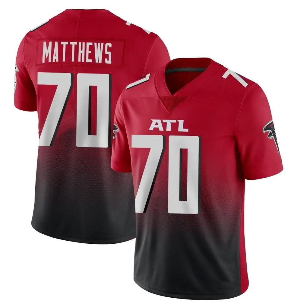 tocy A.Falcons #70 Jake Matthews Player Red Vapor Untouchable Limited Home Game Stitched Jerseys