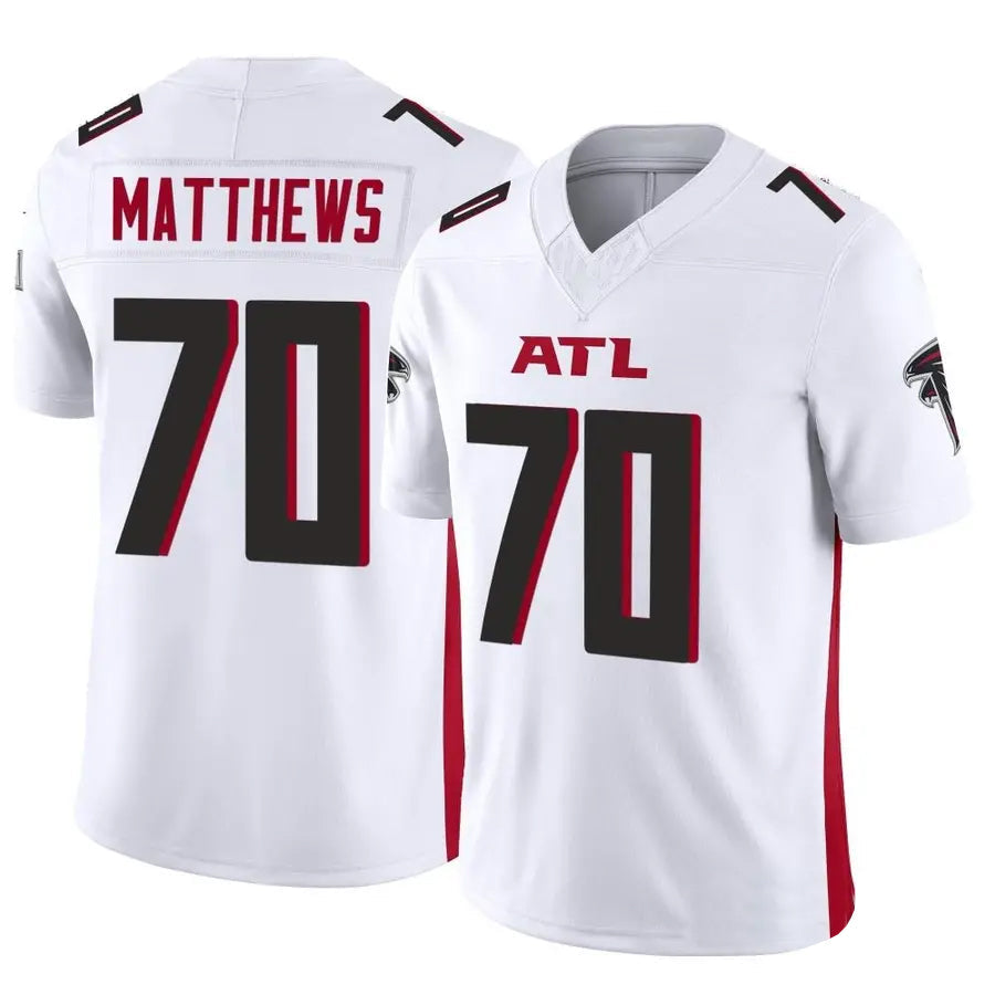 tocy A.Falcons #70 Jake Matthews Player White Vapor F.U.S.E. Limited Stitched Jerseys