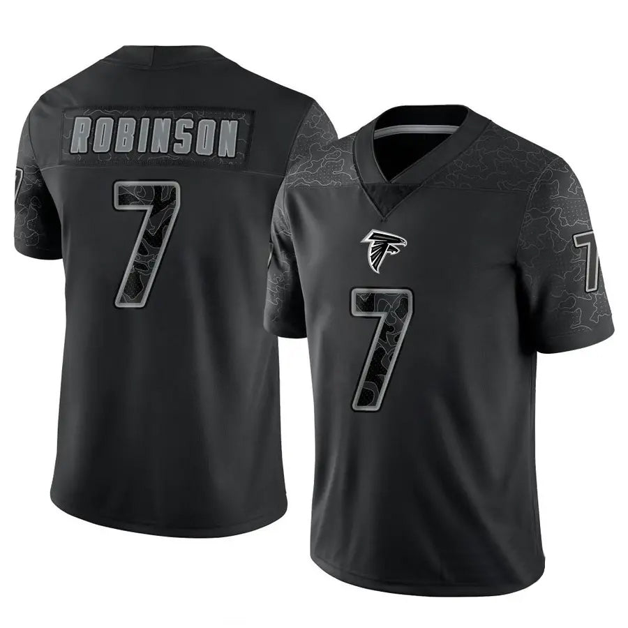 tocy A.Falcons #7 Bijan Robinson Player Black RFLCTV Limited Stitched Jerseys