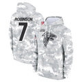 tocy A.Falcons #7 Bijan Robinson Player Camo Arctic Salute to Service Hoodies Limited Stitched Jerseys