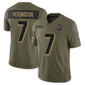 tocy A.Falcons #7 Bijan Robinson Player Olive 2025 Salute To Service Limited Stitched Jerseys