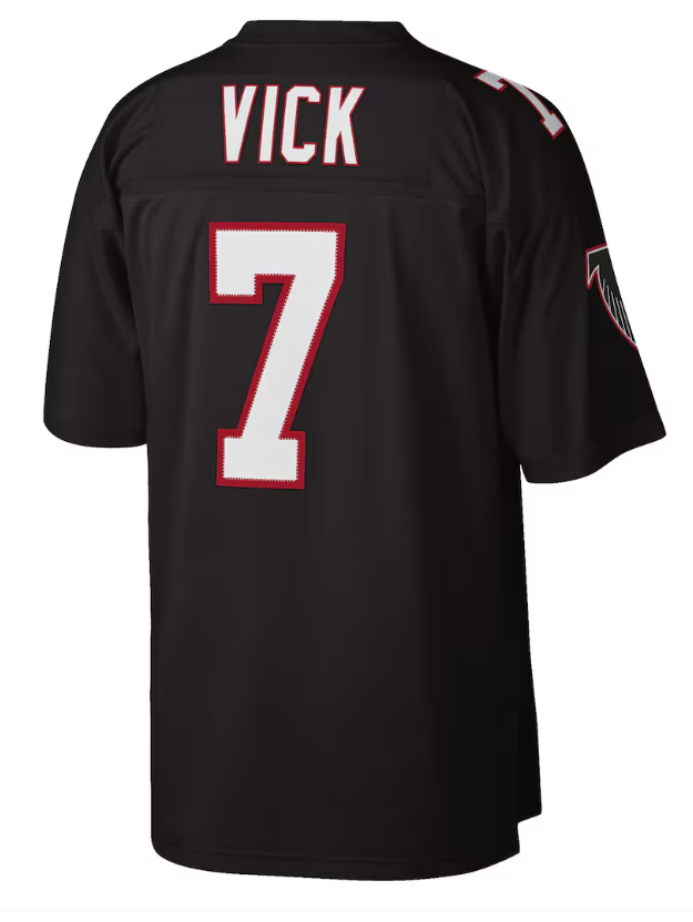 tocy A.Falcons #7 Michael Vick Mitchell & Ness Black Big & Tall 2002 Retired Player Replica Jersey