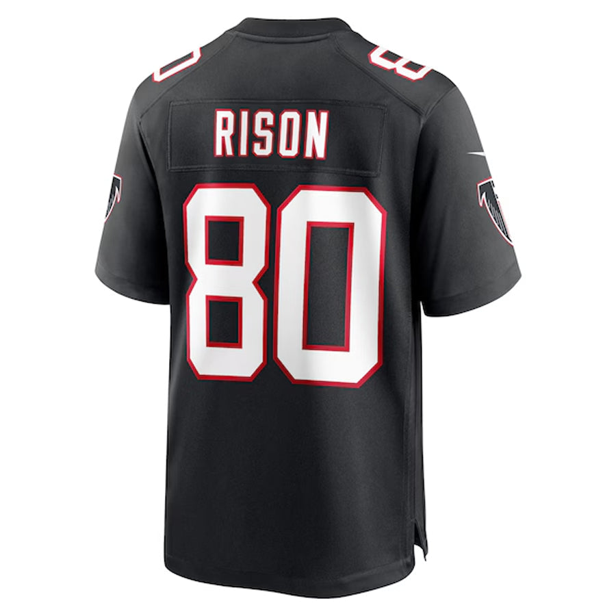 tocy A.Falcons #80 Andre Rison Player Black Throwback Limited Home Game Stitched Jerseys