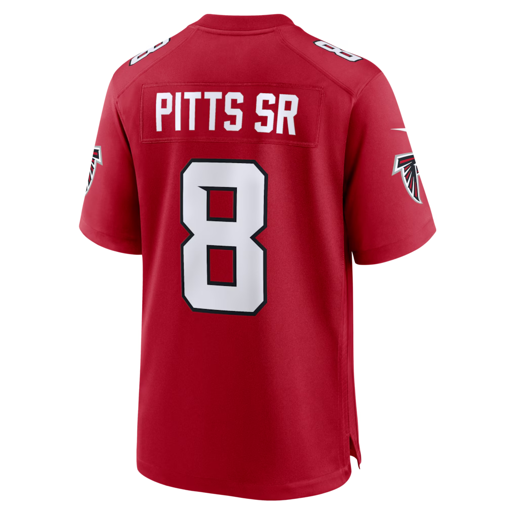 tocy A.Falcons #8 Kyle Pitts Sr. Red Game Stadium Jerseys