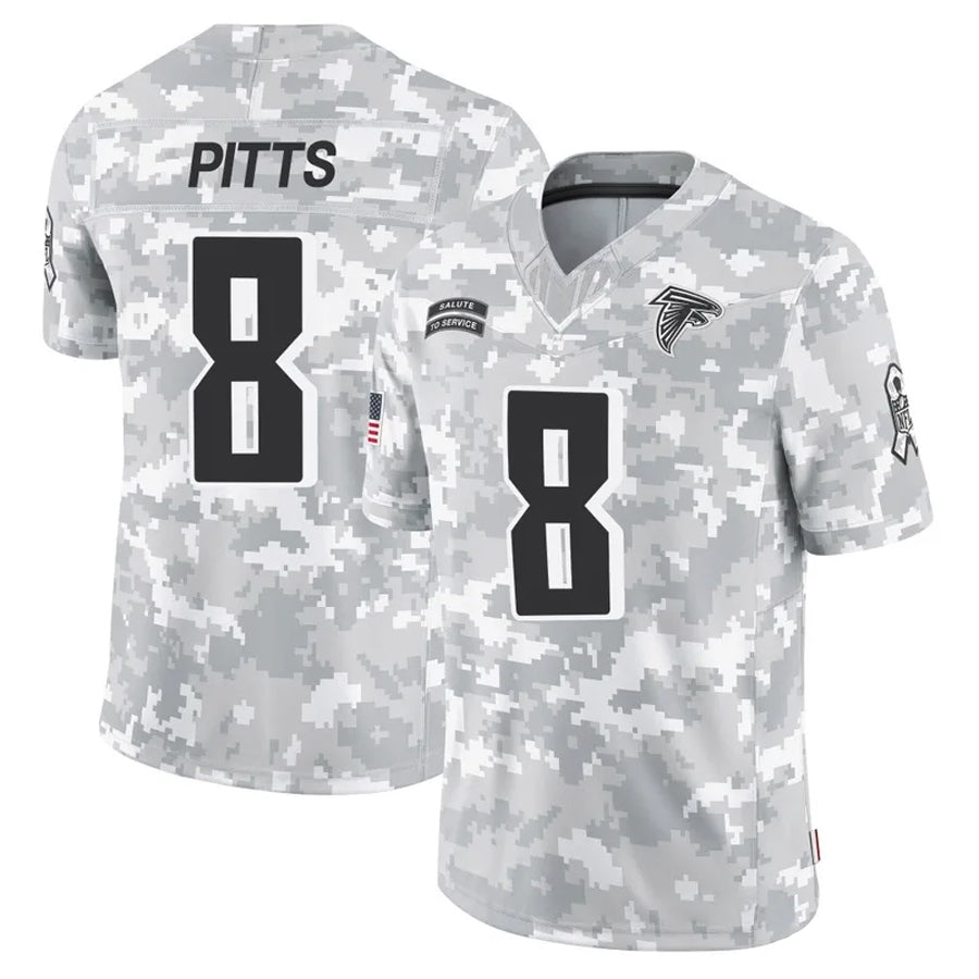 tocy A.Falcons #8 Kyle Pitts Player Arctic Camo Salute to Service Limited Stitched Jerseys