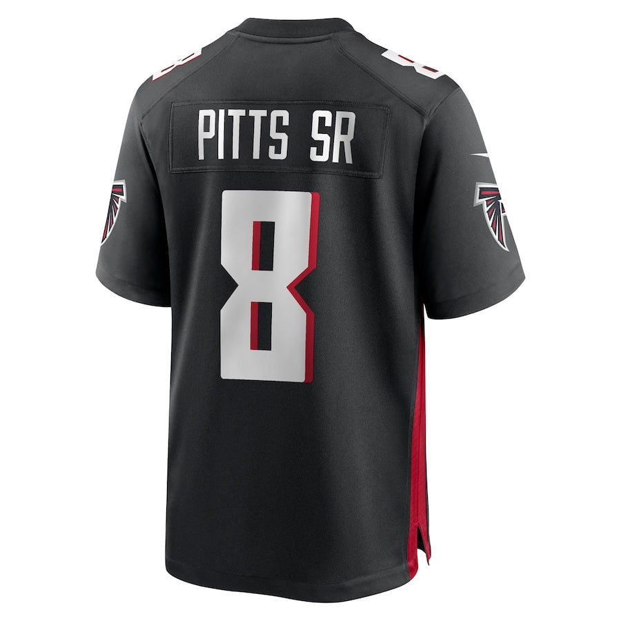 tocy A.Falcons #8 Kyle Pitts Sr. Player Black Home Game Stitched Jerseys