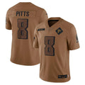 tocy A.Falcons #8 Kyle Pitts Sr. Player Brown Salute To Service Limited Stitched Jerseys