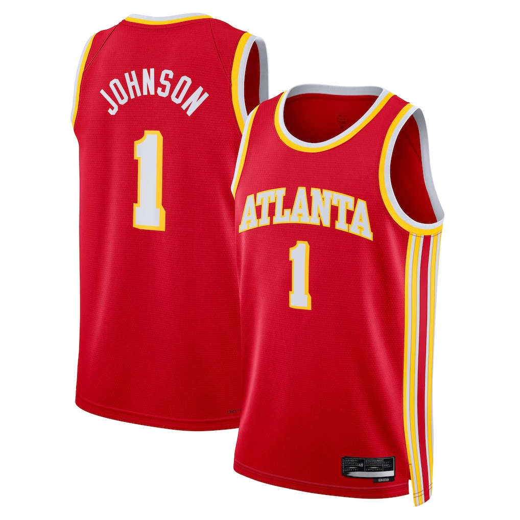 tocy A.Hawks #1 Jalen Johnson Red Swingman Jerseys - Icon Edition