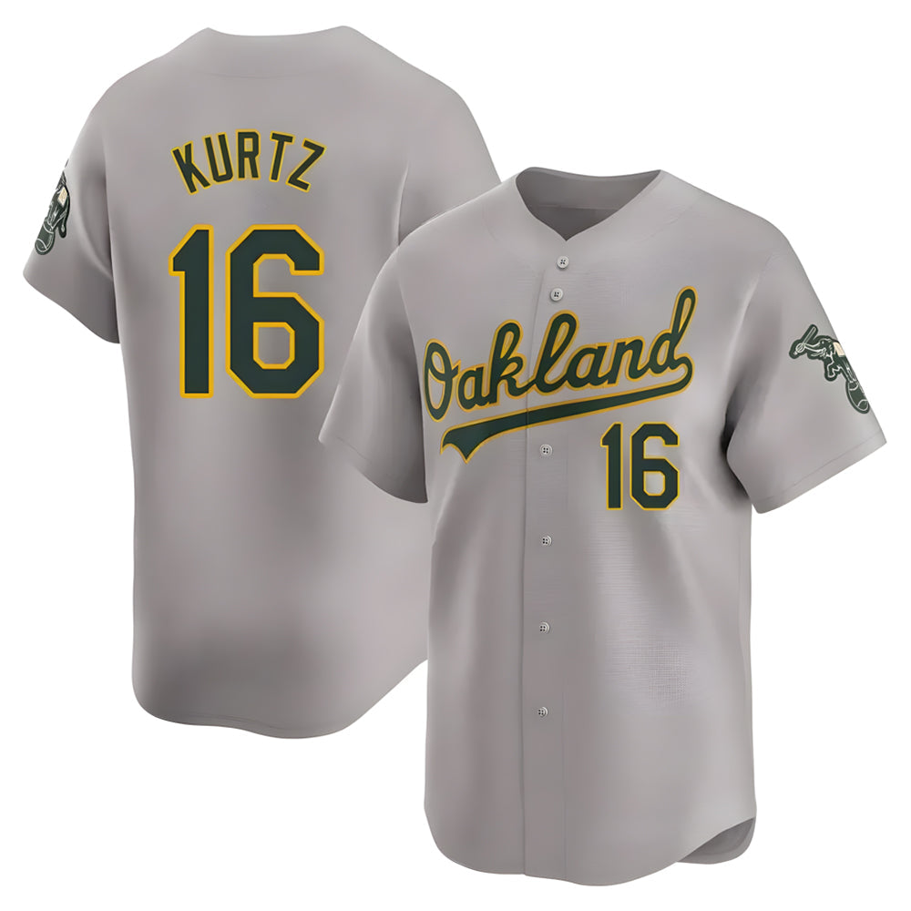 tocy Athletics #16 Nick Kurtz Player Grey Home Limited Stitched Jerseys