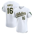 tocy Athletics #16 Nick Kurtz Player White Elite Road Stitched Jerseys