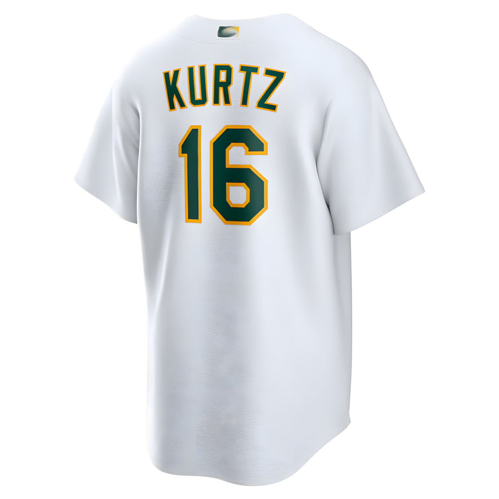tocy Athletics #16 Nick Kurtz Player White Home Game Stitched Jerseys