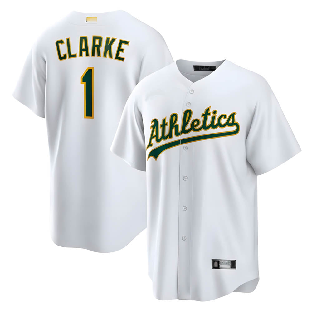 tocy Athletics #1 Denzel Clarke player White Home 2026 Official Stitched Jersey