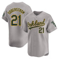 tocy Athletics #21 Tyler Soderstrom Player Gray Limited Away Stitched Jersey