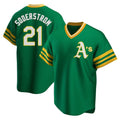 tocy Athletics #21 Tyler Soderstrom Player Green Replica Cooperstown Collection Stitched Jersey