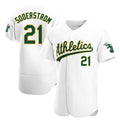 tocy Athletics #21 Tyler Soderstrom Player White Authentic Home Stitched Jersey