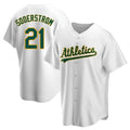 tocy Athletics #21 Tyler Soderstrom Player White Replica Home Stitched Jersey