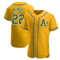 tocy Athletics #22 Jeff McNeil player Gold Authentic Alternate Stitched Jersey