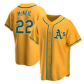 tocy Athletics #22 Jeff McNeil player Gold Replica Alternate Stitched Jersey
