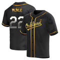 tocy Athletics #22 Jeff McNeil player Gold Replica Black en Alternate Stitched Jersey