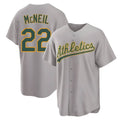 tocy Athletics #22 Jeff McNeil player Gray Replica Away Stitched Jersey