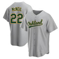tocy Athletics #22 Jeff McNeil player Gray Replica Road Stitched Jersey