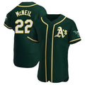tocy Athletics #22 Jeff McNeil player Green Authentic Alternate Stitched Jersey