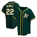 tocy Athletics #22 Jeff McNeil player Green Replica Alternate Stitched Jersey