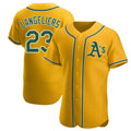 tocy Athletics #23 Shea Langeliers Player Gold Authentic Alternate Stitched Jerseys