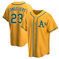 tocy Athletics #23 Shea Langeliers Player Gold Replica Alternate Stitched Jersey