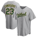 tocy Athletics #23 Shea Langeliers Player Gray Replica Road Stitched Jerseys