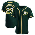 tocy Athletics #23 Shea Langeliers Player Green Authentic Alternate Stitched Jerseys