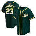 tocy Athletics #23 Shea Langeliers Player Green Replica Alternate Stitched Jerseys