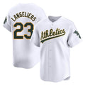 tocy Athletics #23 Shea Langeliers Player White Limited Home Stitched Jersey