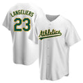 tocy Athletics #23 Shea Langeliers Player White Replica Home Stitched Jerseys
