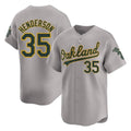 tocy Athletics #35 Rickey Henderson Player Gray Limited Away Stitched Jersey