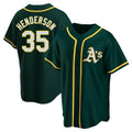 tocy Athletics #35 Rickey Henderson Player Green Replica Alternate Stitched Jersey